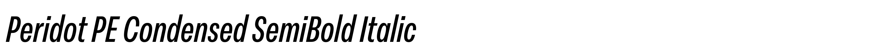 Peridot PE Condensed SemiBold Italic